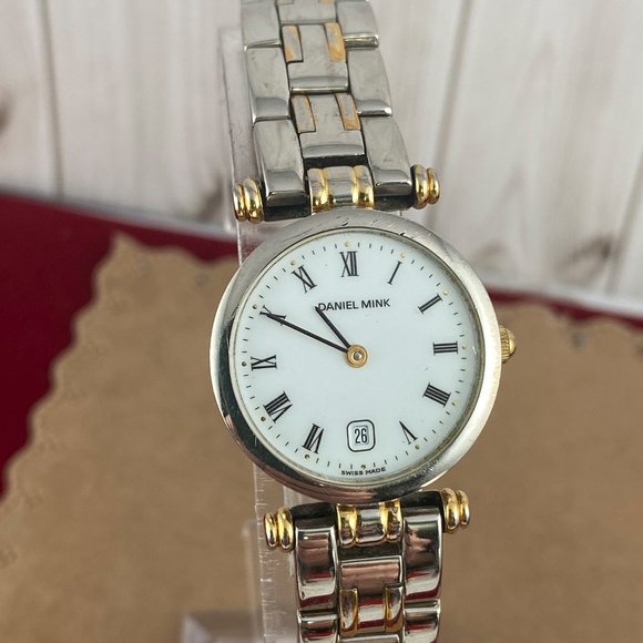 Vintage 2 Tone Gold Designer Daniel Mink Watch - Picture 2 of 7